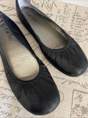 Black Leather Flats
